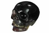 Realistic, Carved, Banded Purple Fluorite Skull #151224-2